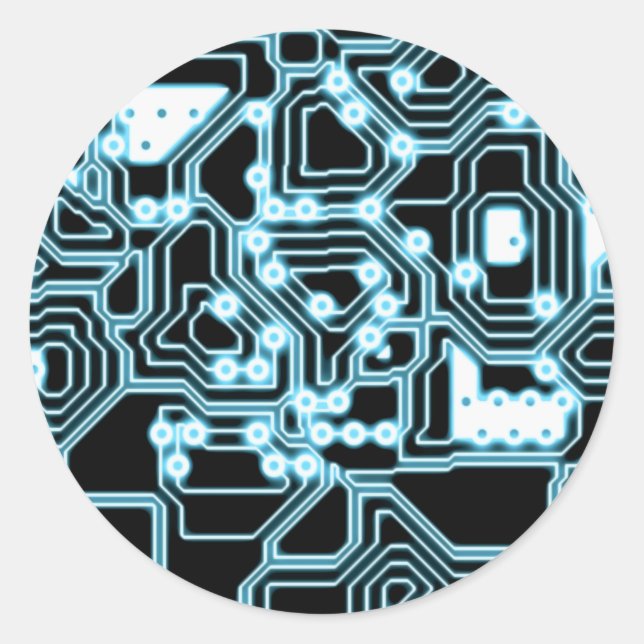 ElecTRON - Blue / Black Classic Round Sticker (Front)