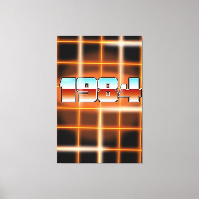 Electronic 1984 cartoon poster. canvas print (Front)