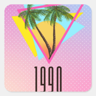 Electronic 1990 square sticker