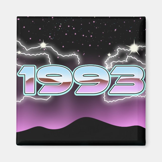 Electronic 1993 postcard keychain magnet (Front)