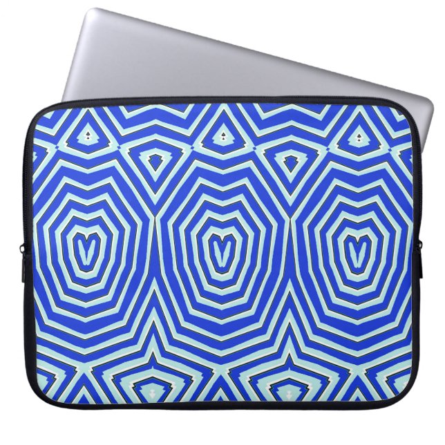 Electronic Bag, A chavron classic blue design  Laptop Sleeve (Front)
