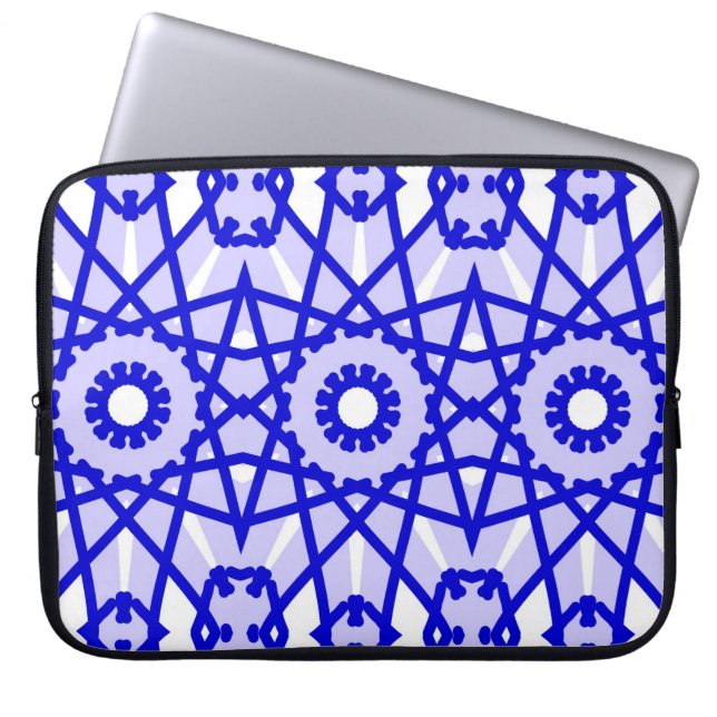 Electronic Bag, A vibrant classic blue pattern  La Laptop Sleeve (Front)
