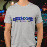 Electronic blue PCB style the gadget man t-shirt<br><div class="desc">Uniquely designed simple electronic styled graphic printed circuit board style blue t-shirt. Graphics reads Electronic. Slogan under currently reads the gadget man or can be personalised for your own message if you prefer. Great gift for electronic engineers, computer engineers and for anyone who likes to fiddle with electronic or own...</div>