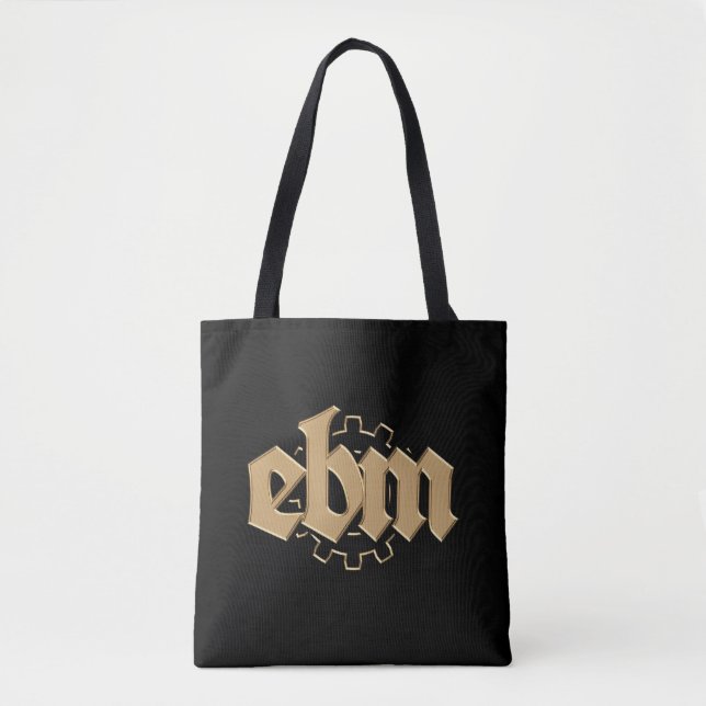 Electronic Body Music EBM lettering V2 Tote Bag (Front)