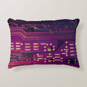 Electronic circuit board abstract background. comp decorative cushion