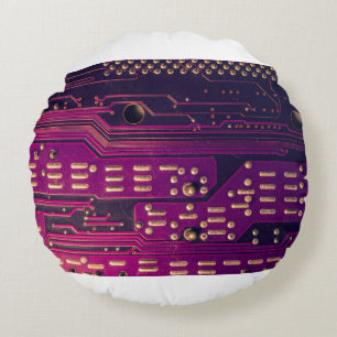 Electronic circuit board abstract background. comp round cushion