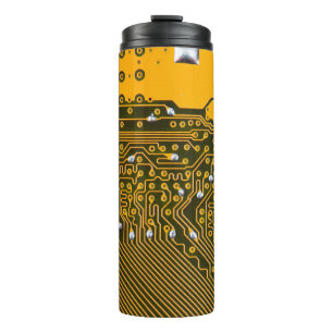 electronic circuit board as an abstract background thermal tumbler