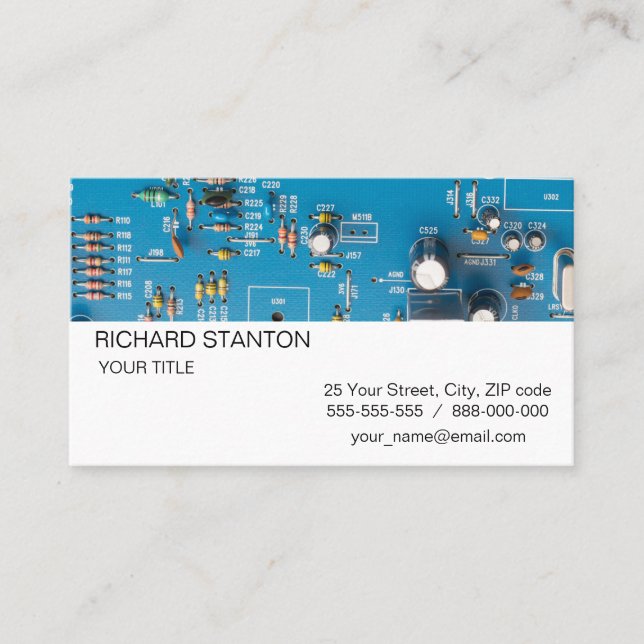 Electronic circuit board business card (Front)