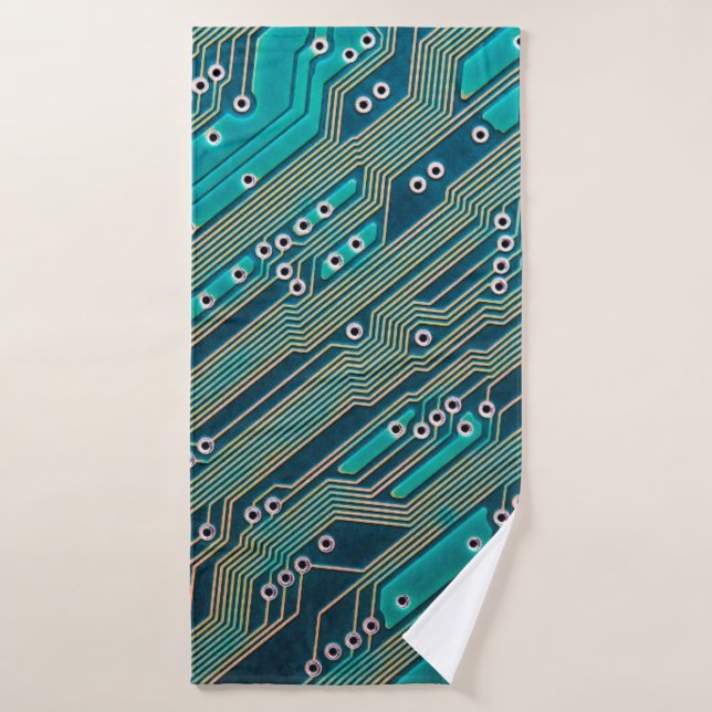 Electronic circuit board close up. background,boar bath towel (Bath Towel)