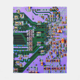 Electronic circuit board close up. background,boar fleece blanket