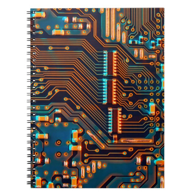 Electronic circuit board close up. background,boar notebook (Front)