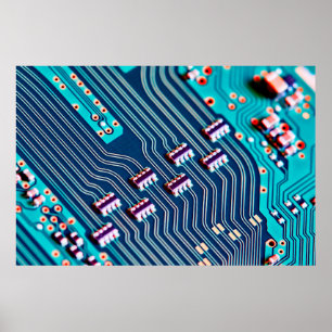 Electronic circuit board close up. background,boar poster