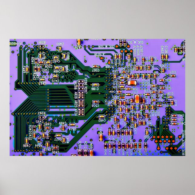 Electronic circuit board close up. background,boar poster (Front)
