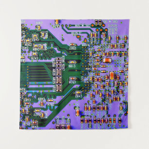 Electronic circuit board close up. background,boar tapestry
