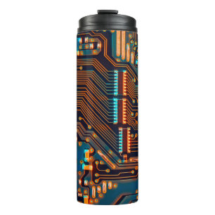 Electronic circuit board close up. background,boar thermal tumbler