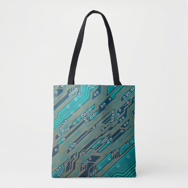 Electronic circuit board close up. background,boar tote bag (Front)