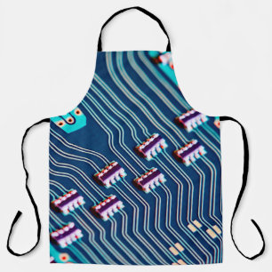 Electronic circuit board close up. background, flo apron