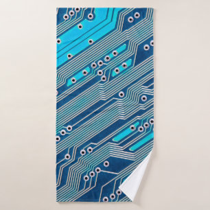 Electronic circuit board close up. circuit,board,b bath towel