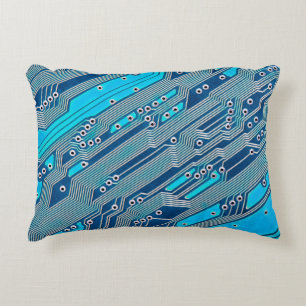 Electronic circuit board close up. circuit,board,b decorative cushion