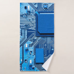 Electronic circuit board close up. circuit,board,s bath towel