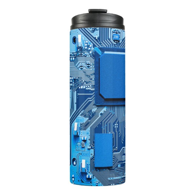 Electronic circuit board close up. circuit,board,s thermal tumbler (Front)