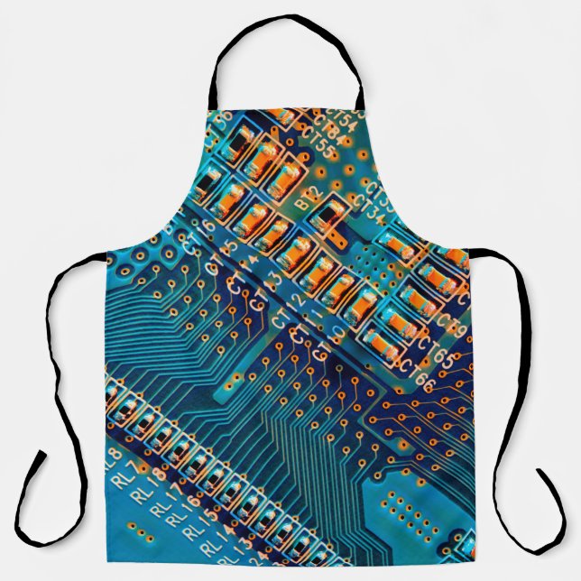 Electronic circuit board close up. computer,semico apron (Front)