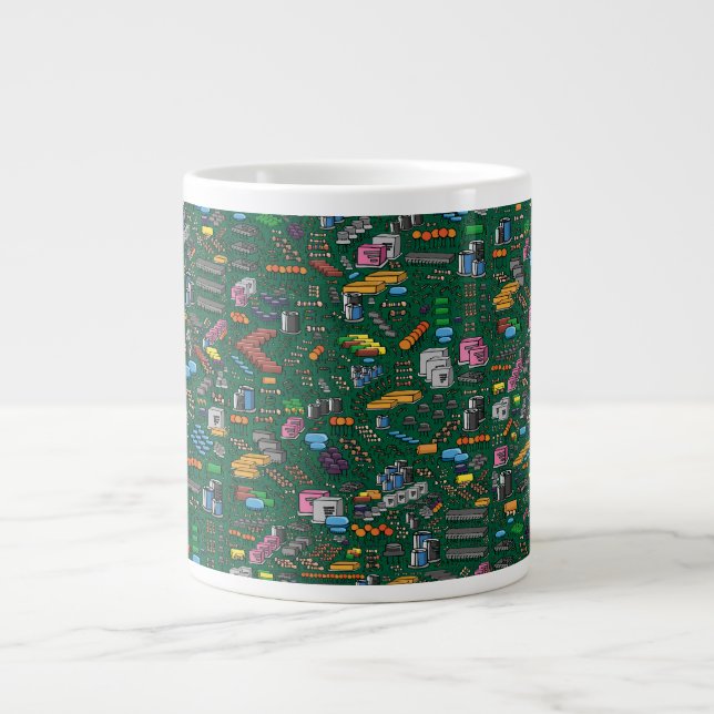 Electronic Circuit Board Large Coffee Mug (Front)