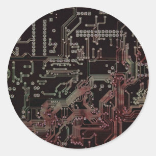 electronic circuit classic round sticker