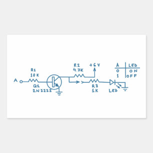 electronic circuit scheme technology homemade geek rectangular sticker