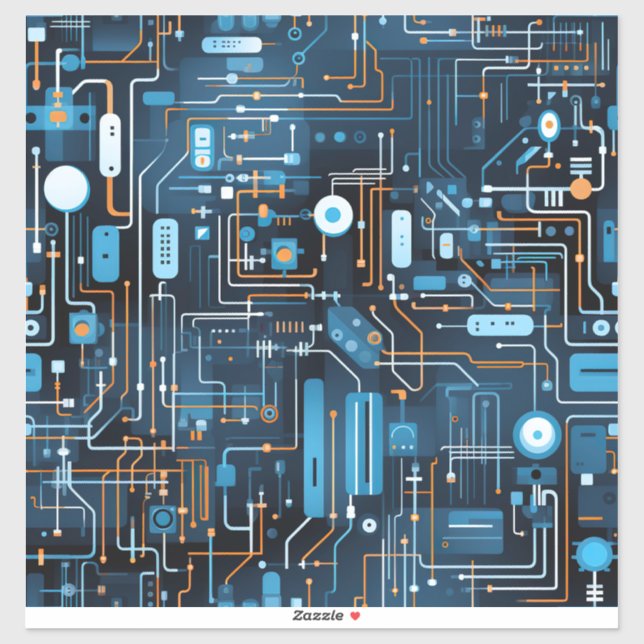 Electronic Circuit Vinyl Sticker (Sheet)