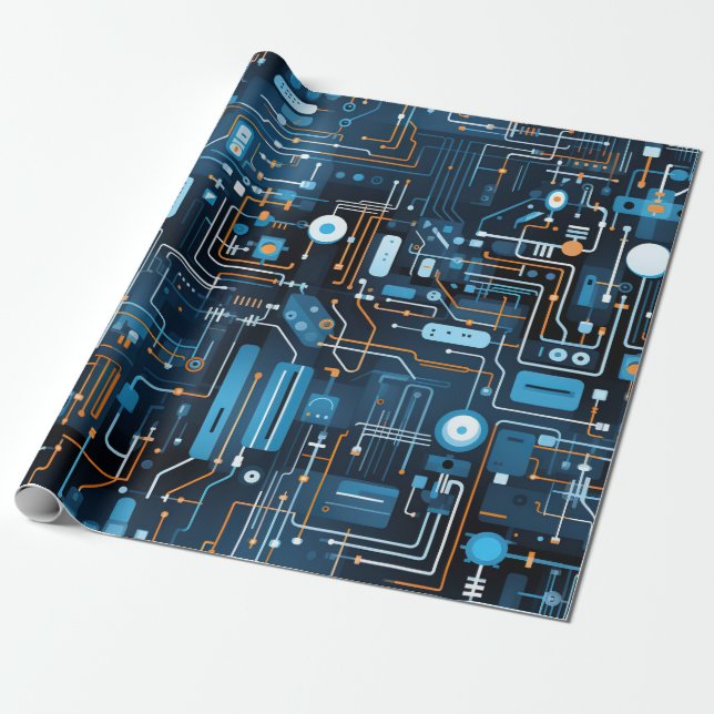 Electronic Circuit Wrapping Paper (Unrolled)