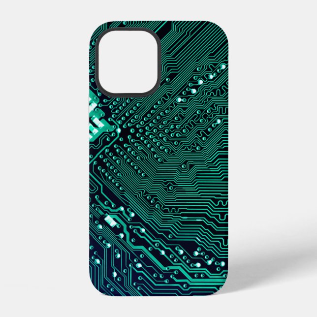 Electronic circuite board background,abstract,blue iPhone case (Back)