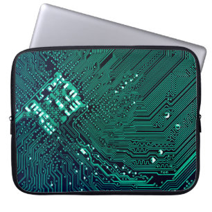 Electronic circuite board background,abstract,blue laptop sleeve