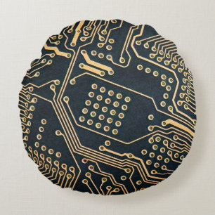 Electronic components, computer card close-up, dig round cushion
