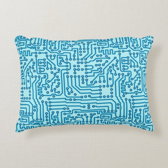 Electronic Digital Circuit Board Decorative Cushion (Front)