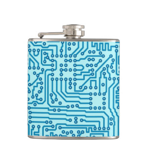 Electronic Digital Circuit Board Hip Flask