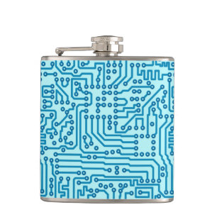 Electronic Digital Circuit Board Hip Flask