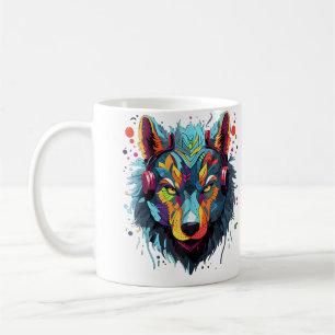 Electronic Festival Edm Wolf Dj Coffee Mug