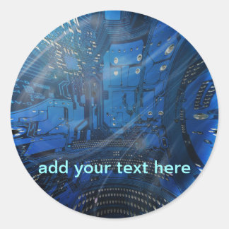electronic globe classic round sticker