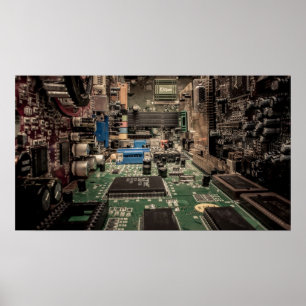 Electronic landscape poster