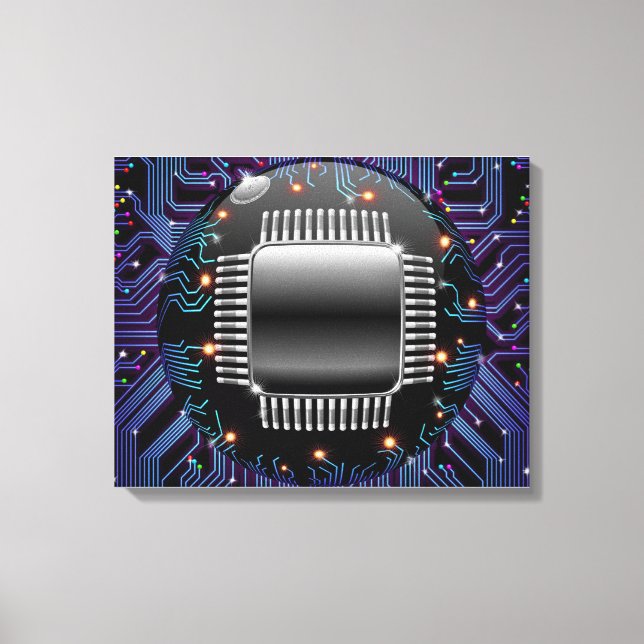 Electronic Motherboard Circuit Canvas Print (Front)