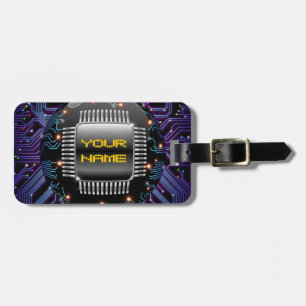 Electronic Motherboard Circuit Luggage Tag