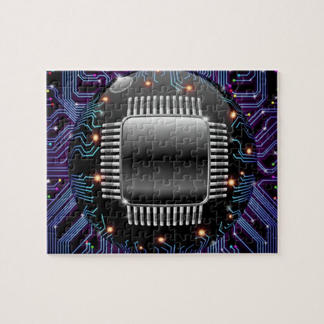 Electronic Motherboard Circuit Puzzle (Horizontal)
