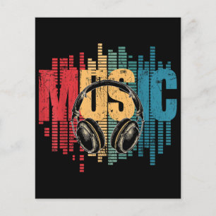 Electronic Music Lover DJ Vintage Headphones