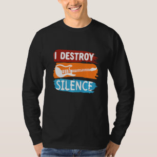 Electronic Rock Guitar Vintage I Destroy Silence T-Shirt