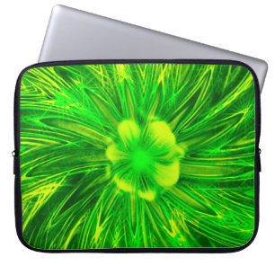 Electronics Bag Abstract Lines Green Flower