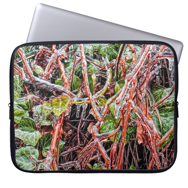 Electronics Bag Freezing Rain On Green Ivy Vines (Front)