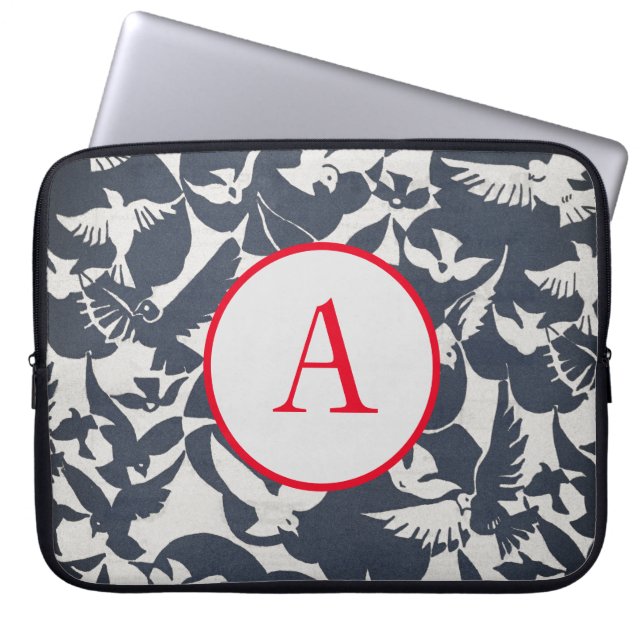 Electronics Bag JAPANESE BIRD PATTERN DIY INITIAL (Front)