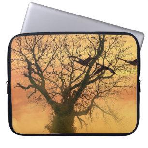 Electronics Bag Twisted Autumn Tree At Sunset