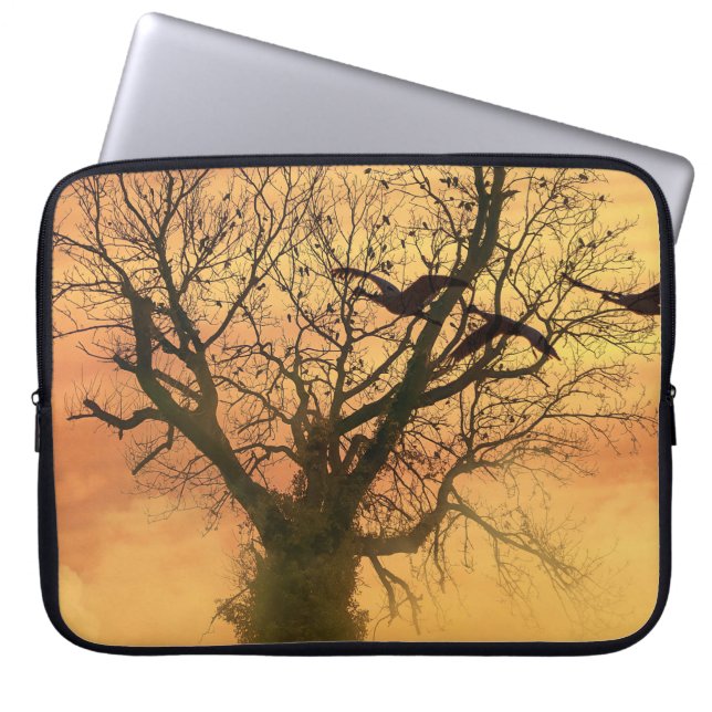 Electronics Bag Twisted Autumn Tree At Sunset (Front)